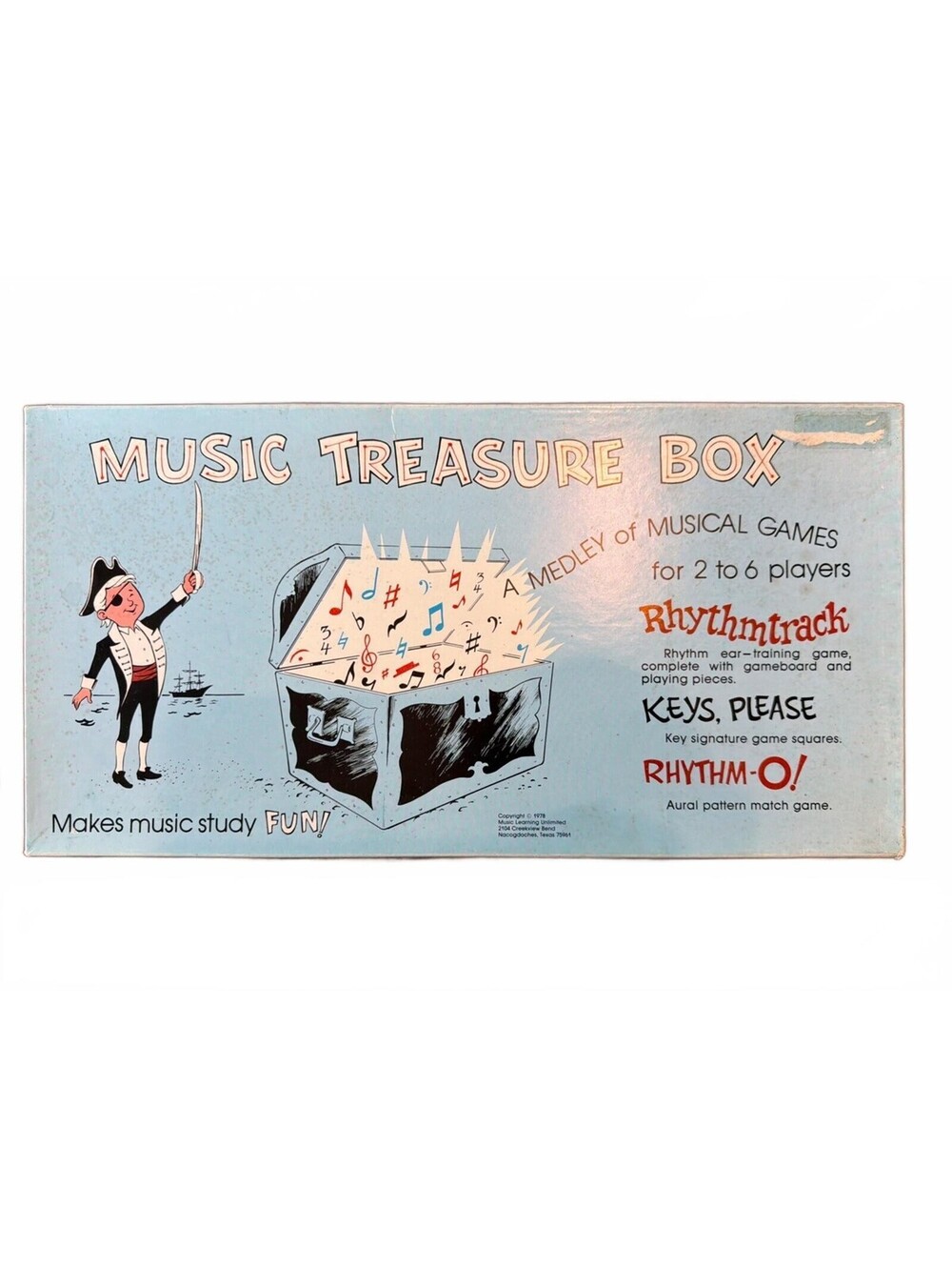 Vintage Music Treasure Box Board Game 1978 Music Learning Unlimited Educational
